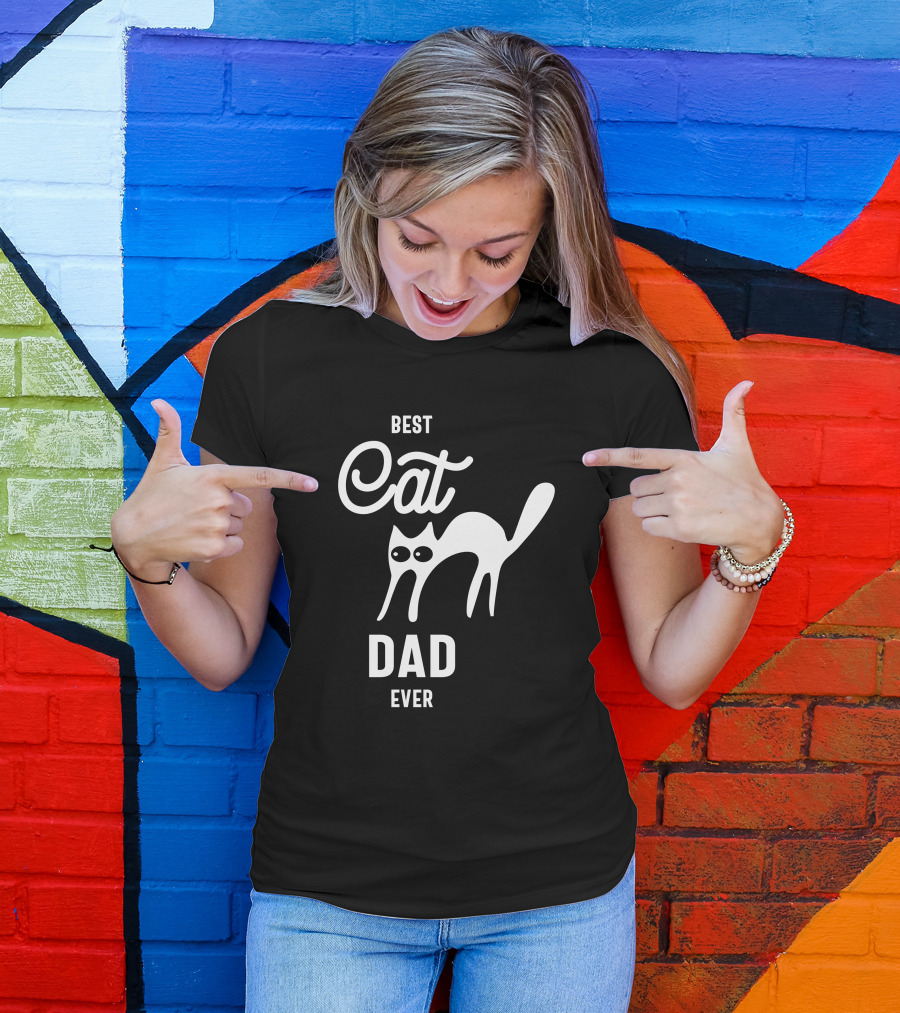 BEST CAT DAD EVER ICONIC CAT T-Shirt