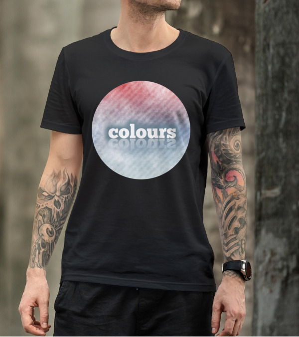 Colours Gradient Reflections Red Blue White T-Shirt