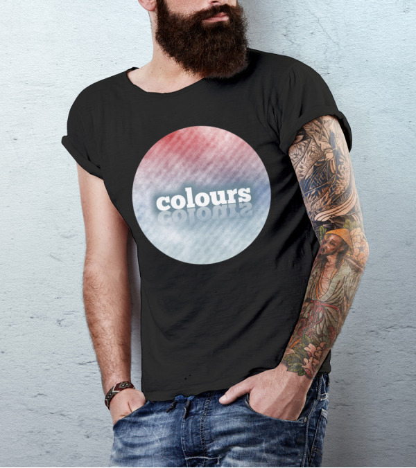 Colours Gradient Reflections Red Blue White T-Shirt