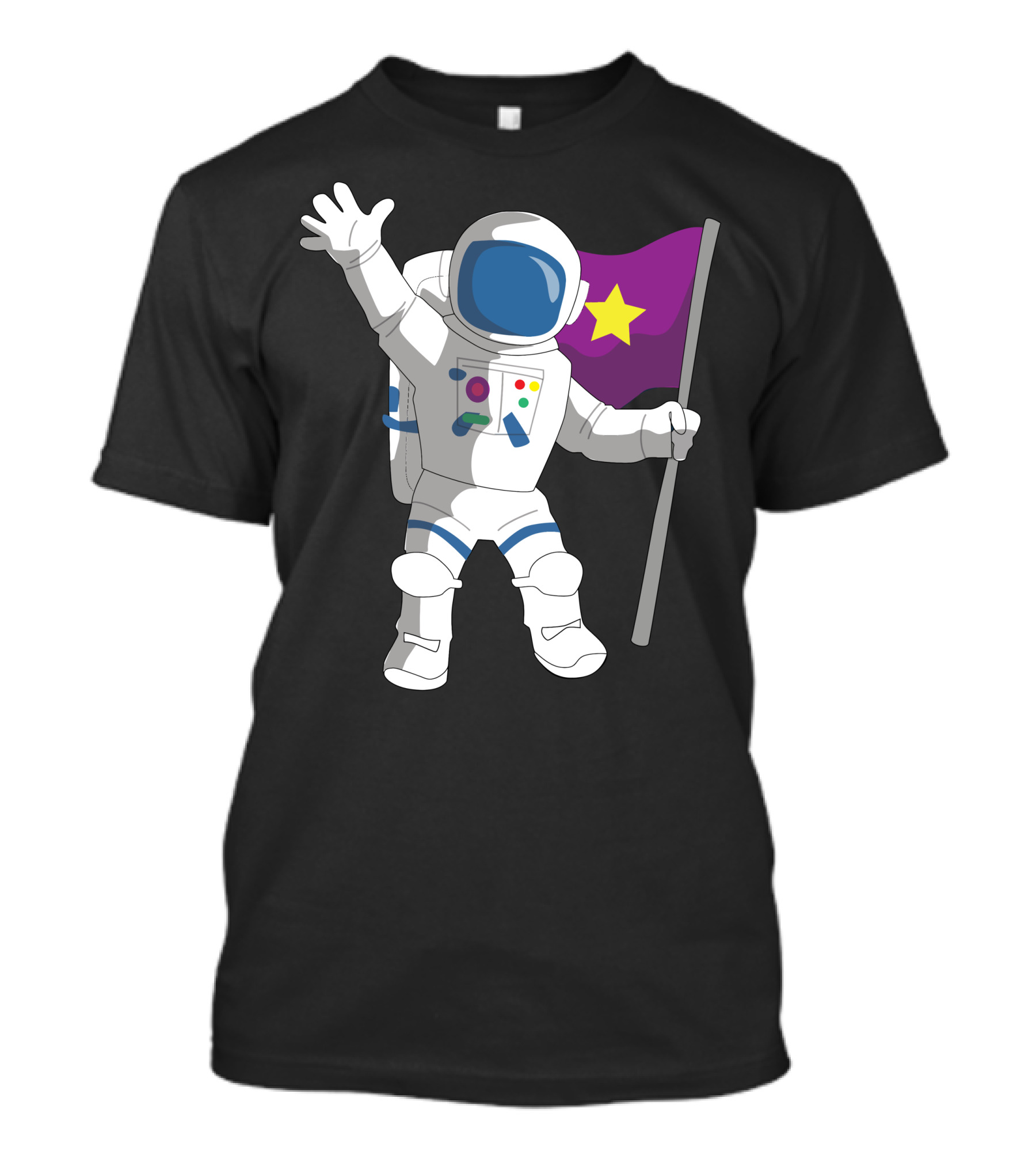 Constantin Astronaut Waving With Star Flag T-Shirt