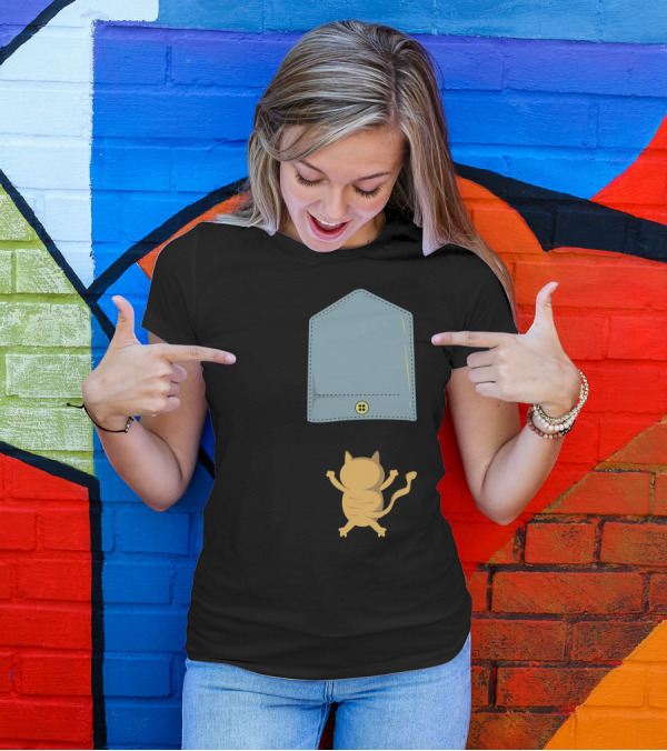 Folling Cat Pocket Drawer Adventures T-Shirt