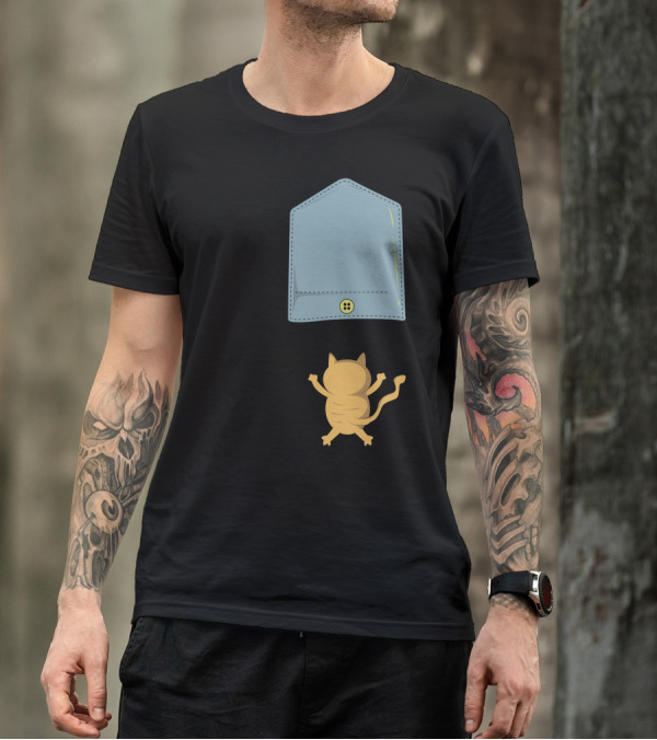 Folling Cat Pocket Drawer Adventures T-Shirt