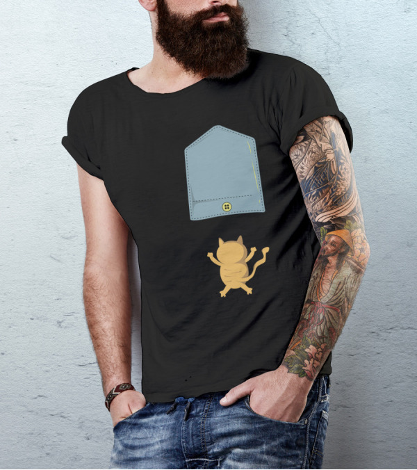 Folling Cat Pocket Drawer Adventures T-Shirt