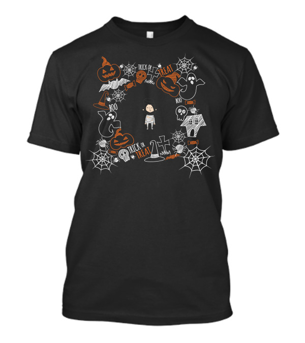 Trick Or Treat Boo Ghosts And Pumpkins Cartoon T-Shirt