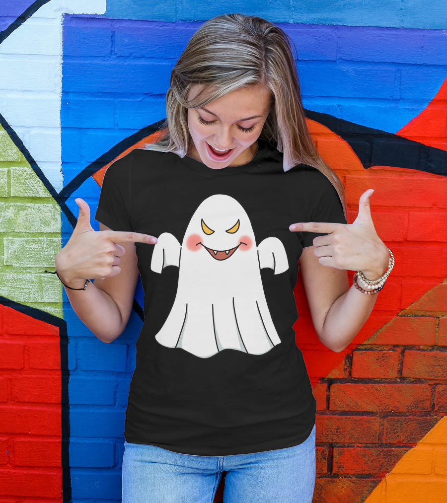 Halloween Ghost Scary Spooky White Ghost T-Shirt