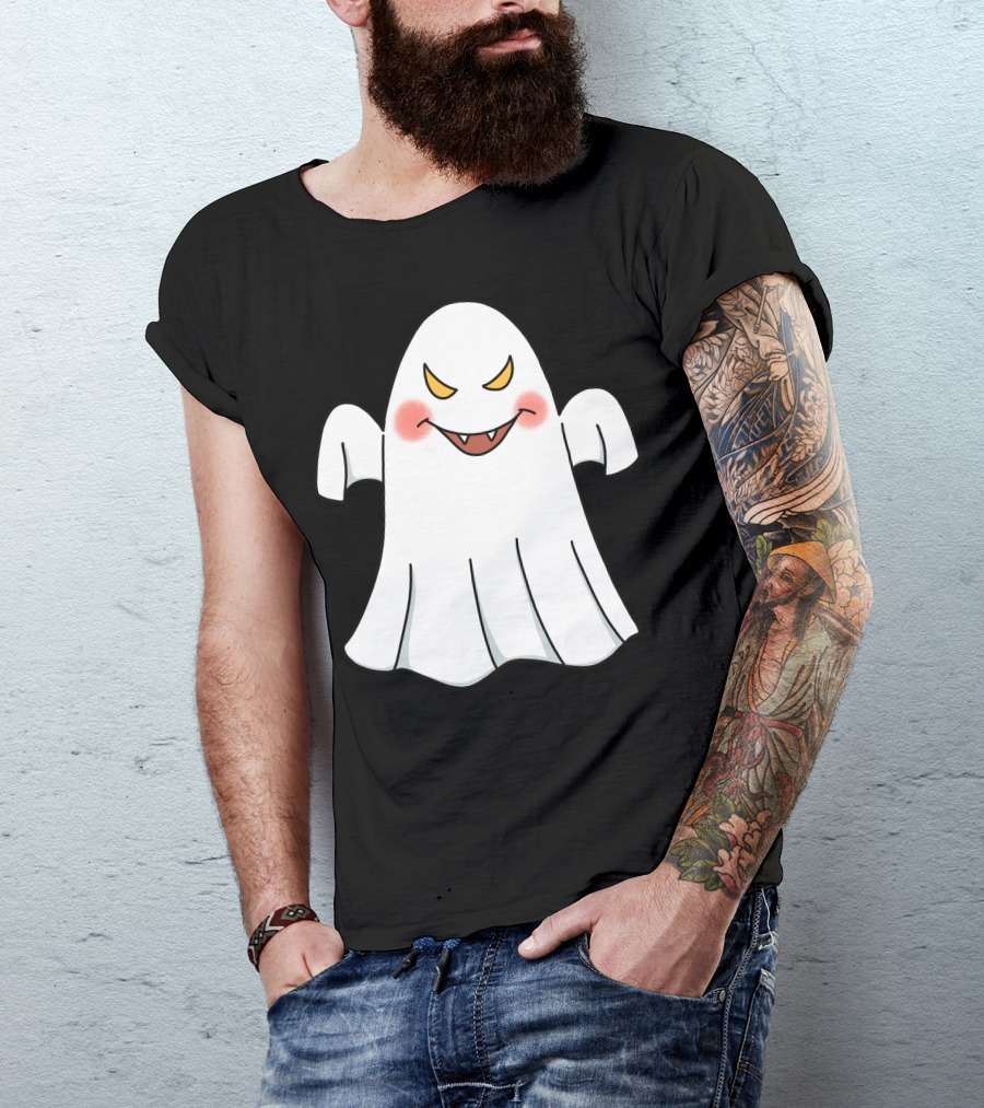 Halloween Ghost Scary Spooky White Ghost T-Shirt
