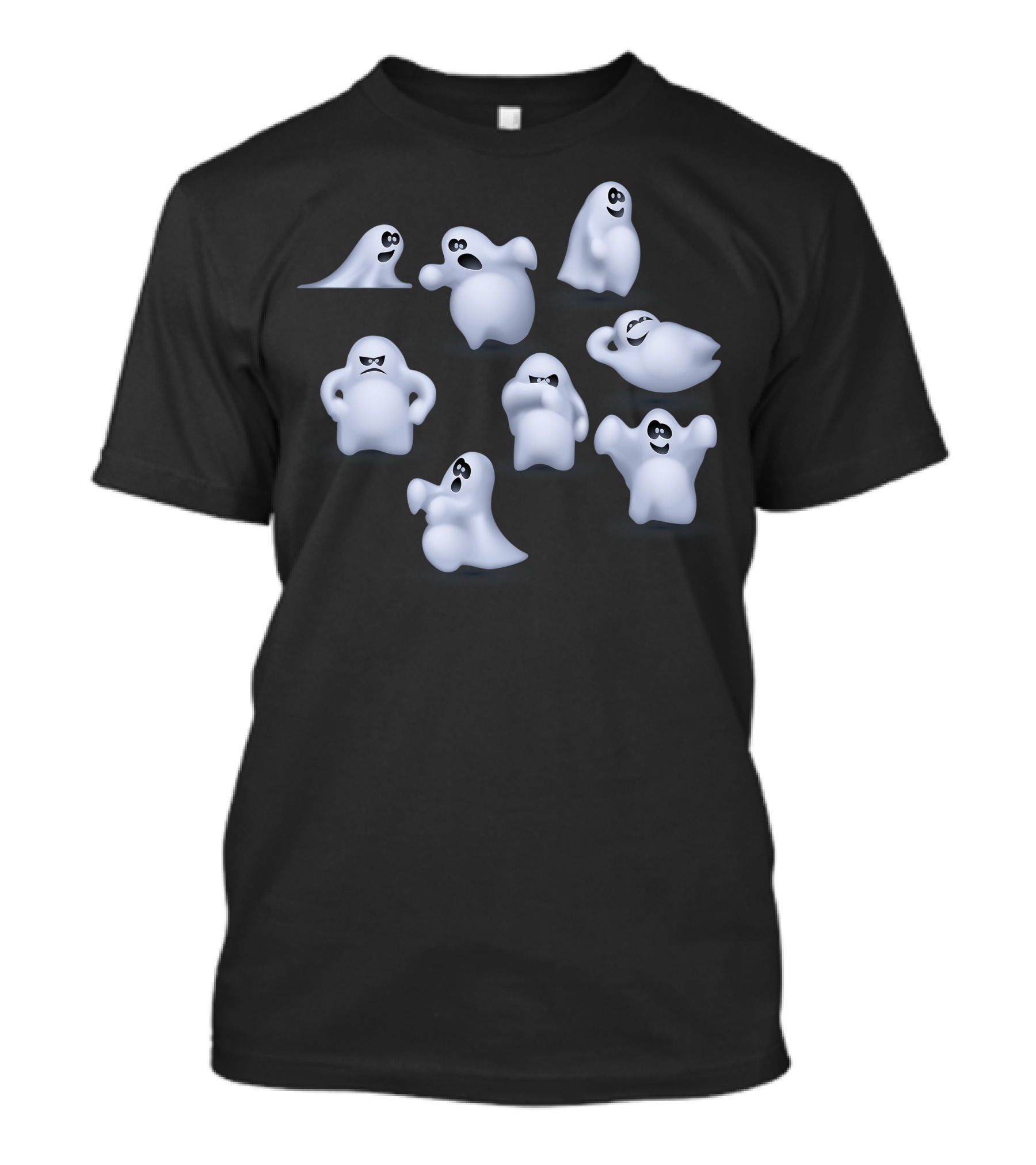 Halloween Ghost Vector White Playful Expressions T-Shirt