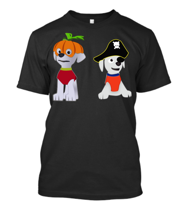 Halloween Pumpkin Costume Dog Pirate Hat Skull Dog T-Shirt