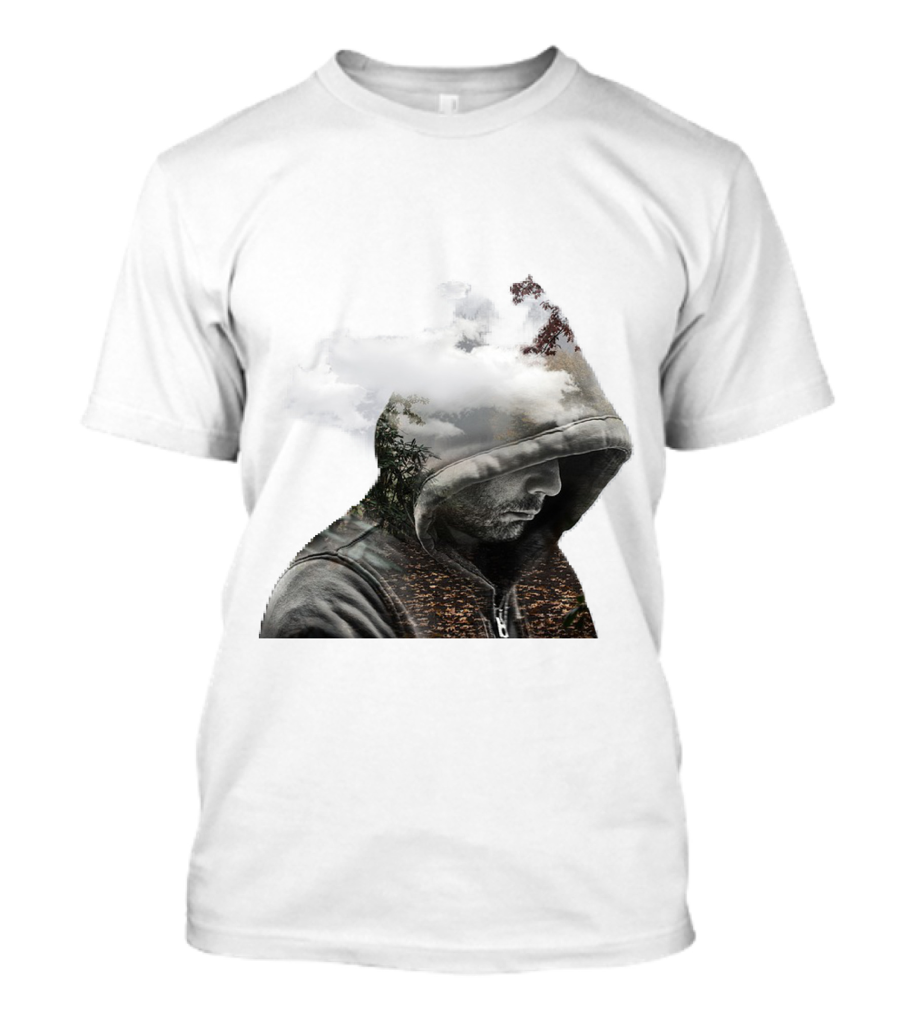 Over Thinking Cloudy Hooded Mood T-Shirt
