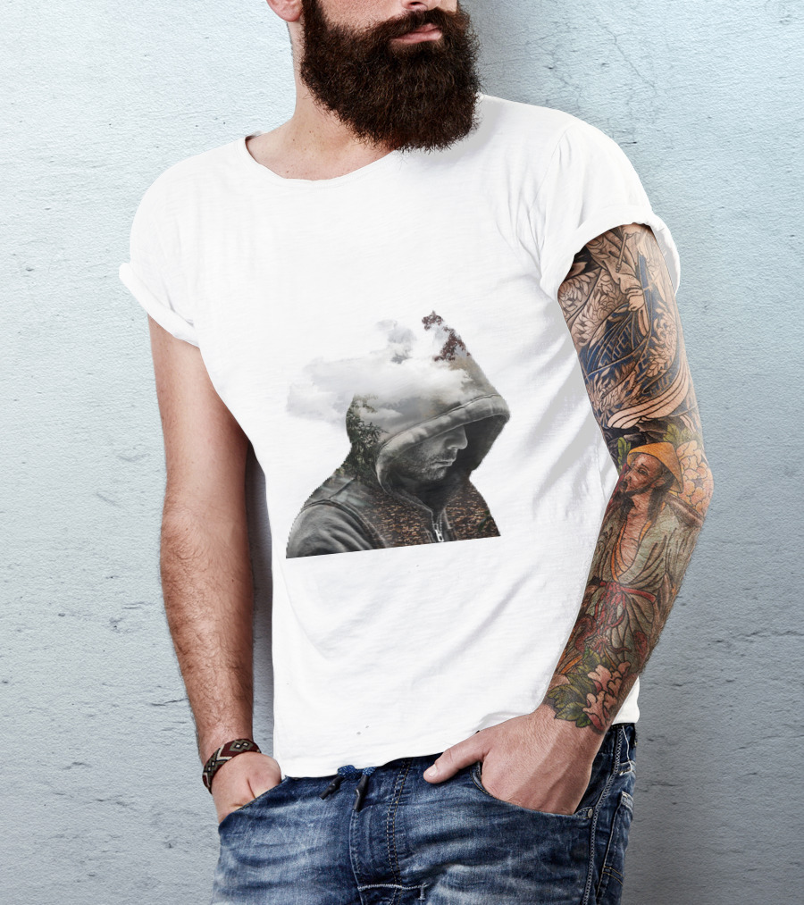 Over Thinking Cloudy Hooded Mood T-Shirt