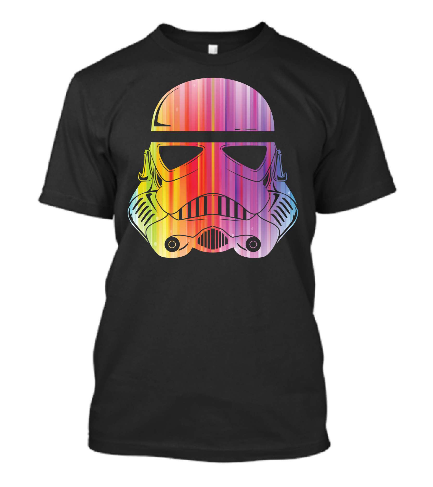 Rainbow Stripes Trooper Helmet T-Shirt