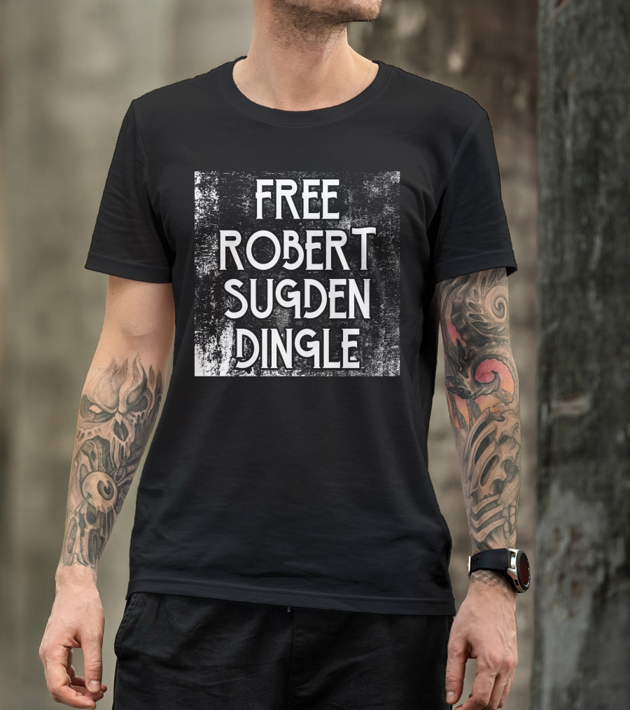 FREE ROBERT SUGDEN DINGLE DARK BLACK TEXTURE T-Shirt