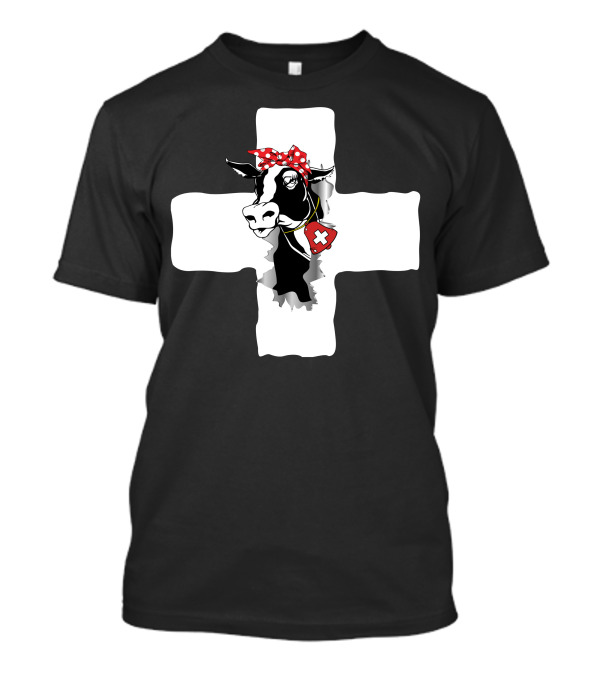 Switzerland Cow Bandana Swiss Cross Charm T-Shirt