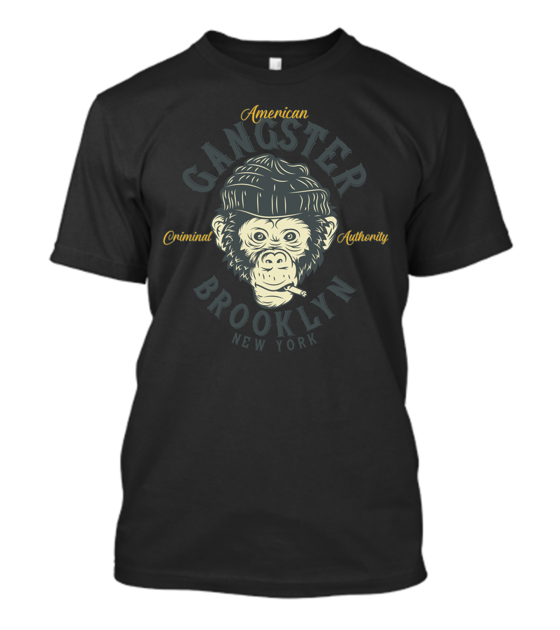 American Gangster Criminal Authority Brooklyn New York Monkey T-Shirt
