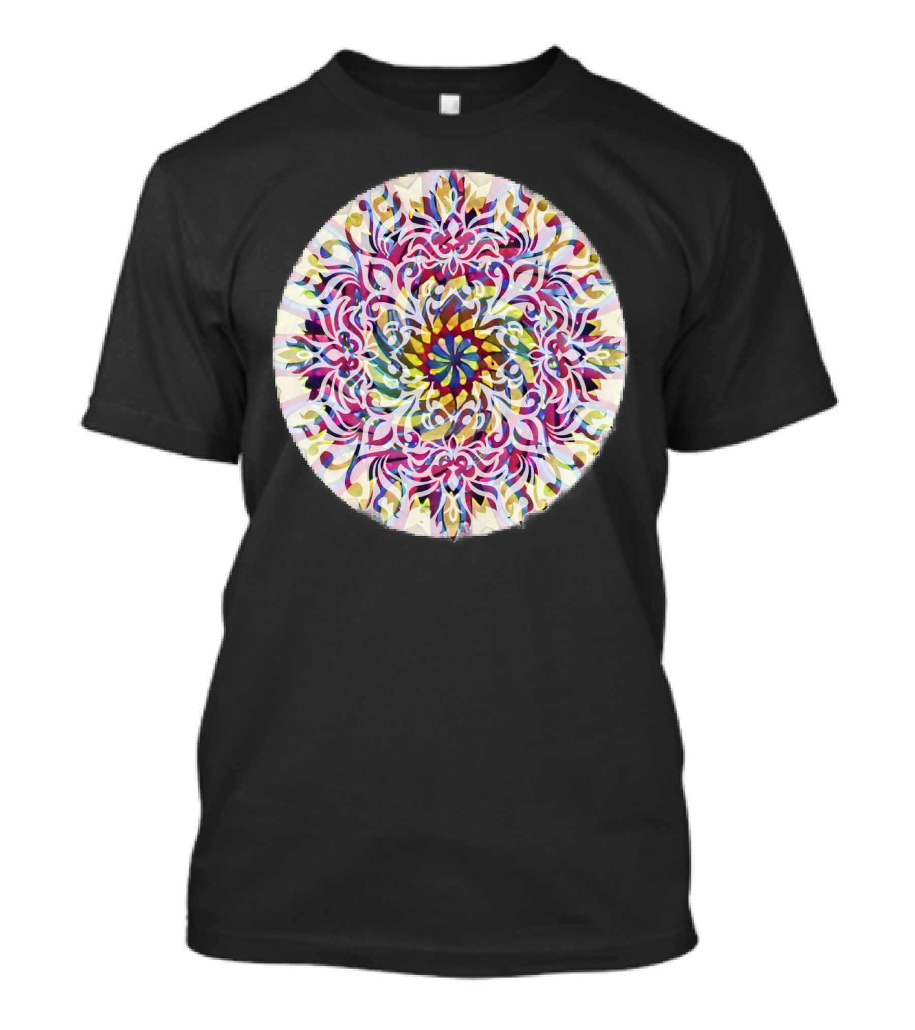 Circle Of Life Mandala Pattern Vibrant Kaleidoscope T-Shirt