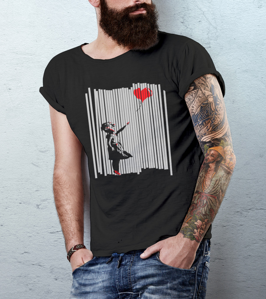 Hey I Fixed It Banksy Shredded Balloon Girl Heart Balloon T-Shirt