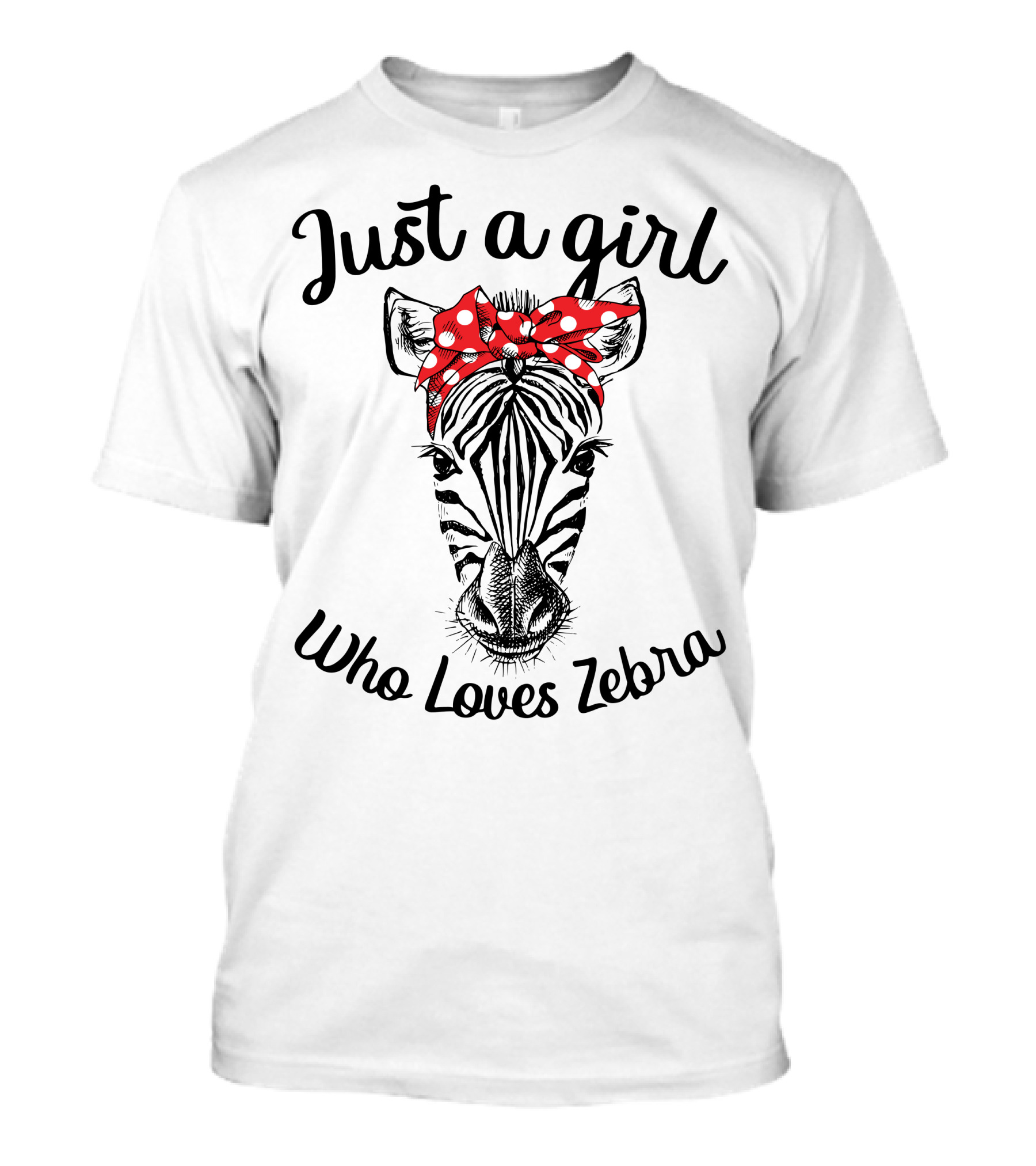 Just A Girl Who Loves Zebra With Polka Dot Bow T-Shirt
