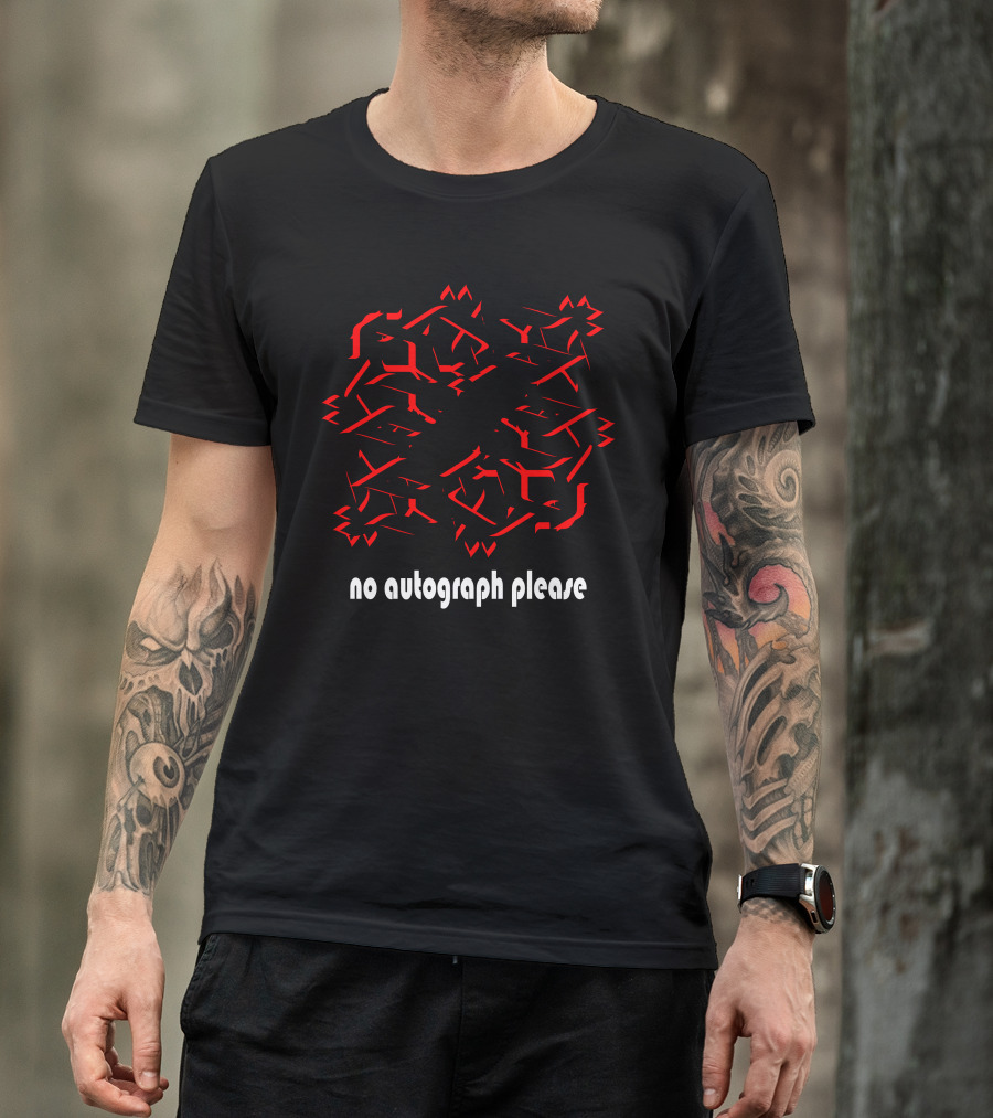 No Autograph Please Red And Black Abstract T-Shirt