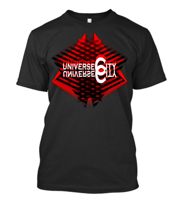 Universe City Geometric Red Reflection T-Shirt
