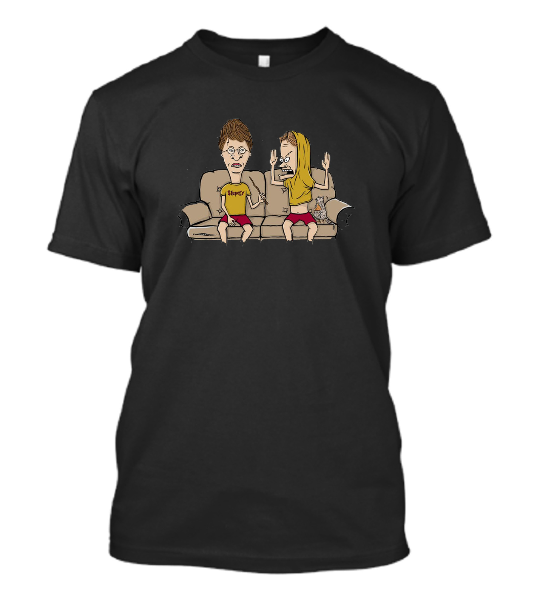 Weasley Couch Cartoon Characters With Cat T-Shirt