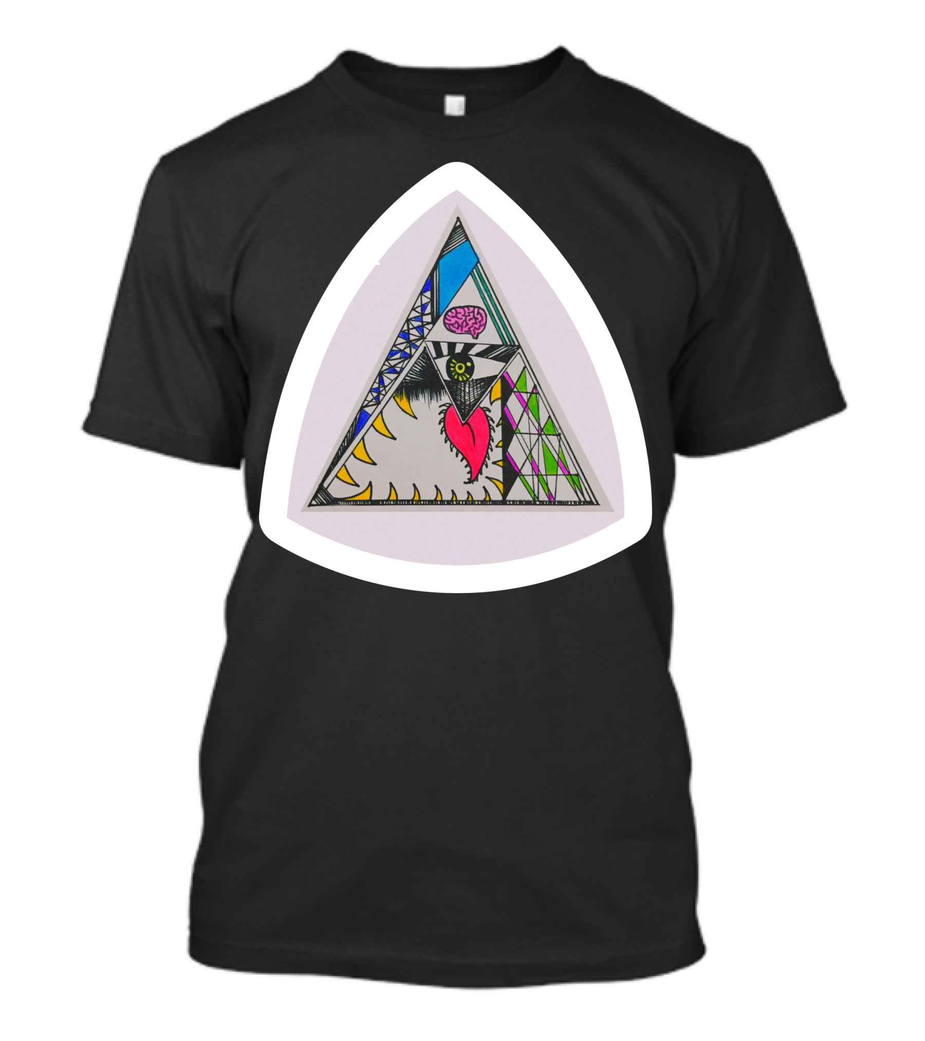 Artistmunda Art Of Illuminati Pyramid Eye Heart Brain T-Shirt