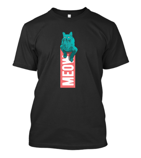 Comic Cat Meow Block T-Shirt