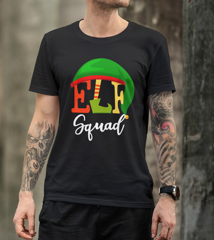 Elf Squad Green Hat Festive T-Shirt