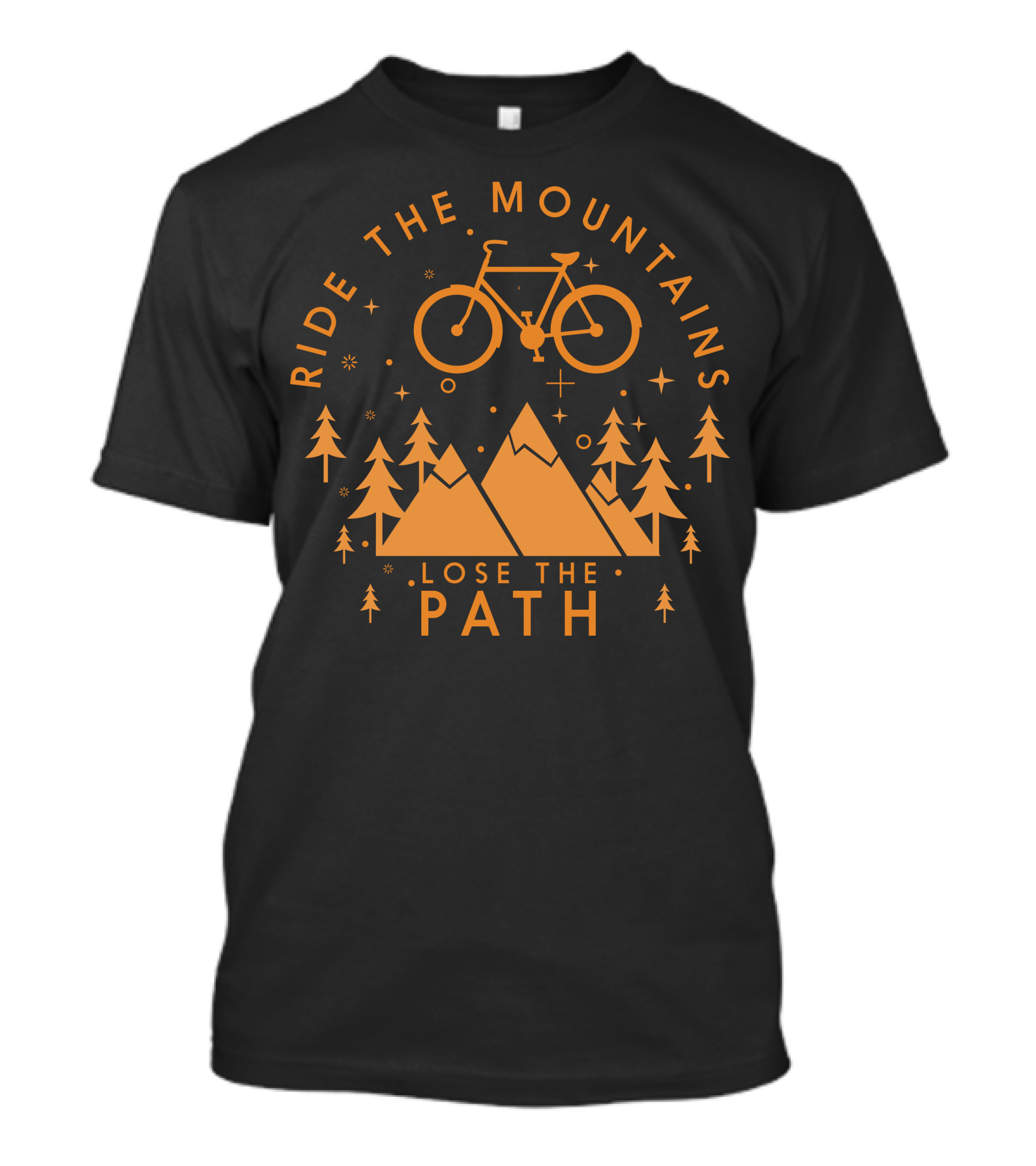 Ride The Mountains Lose The Path With Bicycle And Mountain Trees T-Shirt
