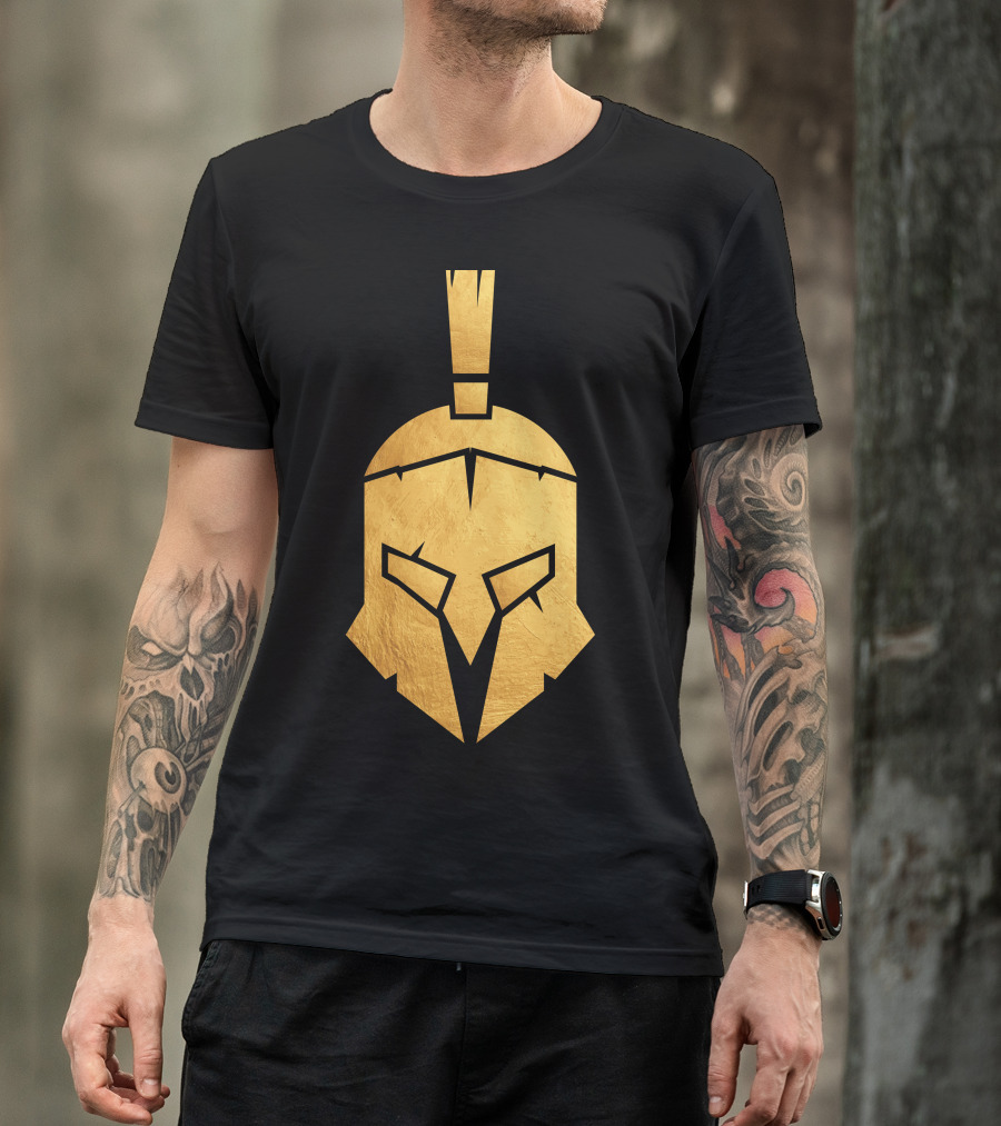 Spartan Gold Helmet Design Retro T-Shirt