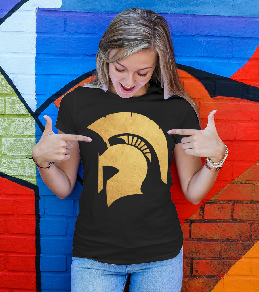 Spartan Gold Helmet Emblem T-Shirt