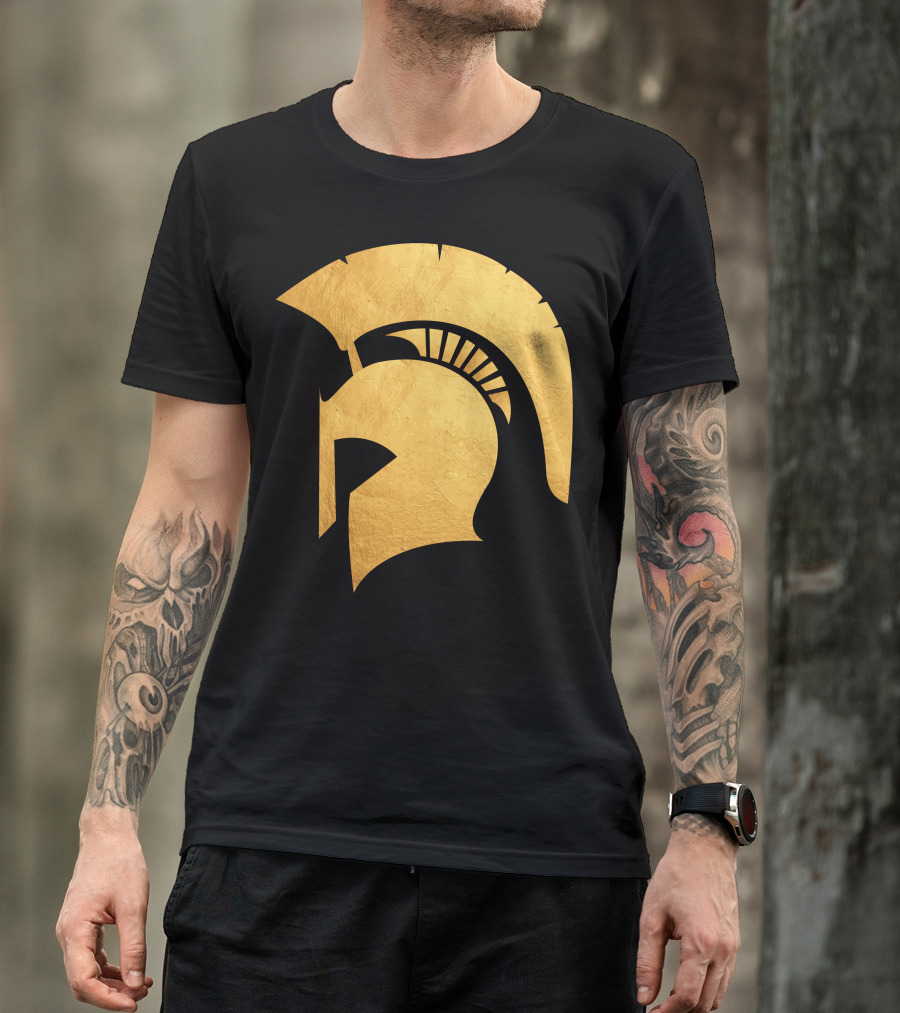 Spartan Gold Helmet Emblem T-Shirt