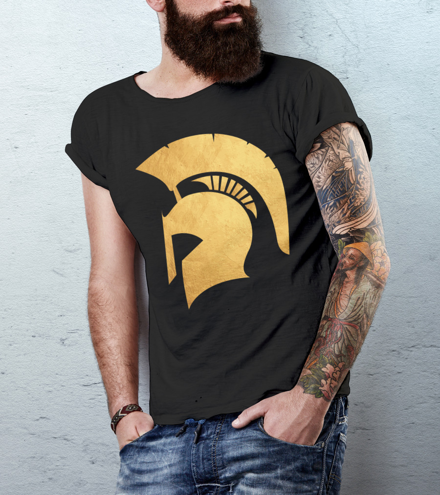 Spartan Gold Helmet Emblem T-Shirt