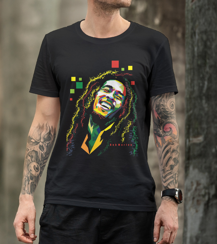 Bob Marley Rasta Way In Vibrant Colorful T-Shirt