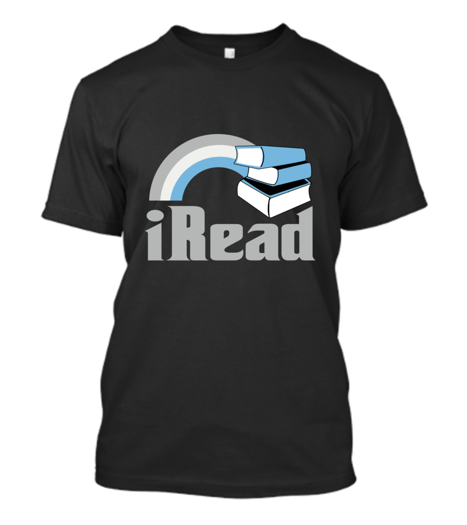 IRead Book Lover Stack With Retro Rainbow T-Shirt