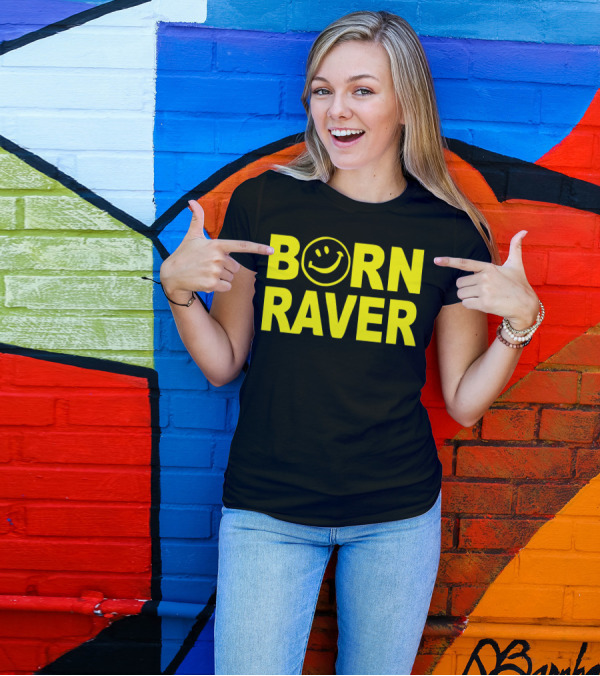 BORN RAVER Smiley Face T-Shirt