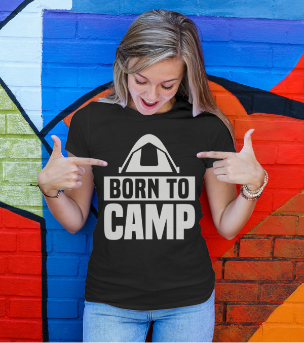 Born To Camp Tent Icon Adventure T-Shirt