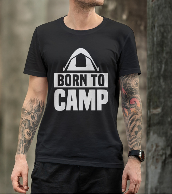 Born To Camp Tent Icon Adventure T-Shirt