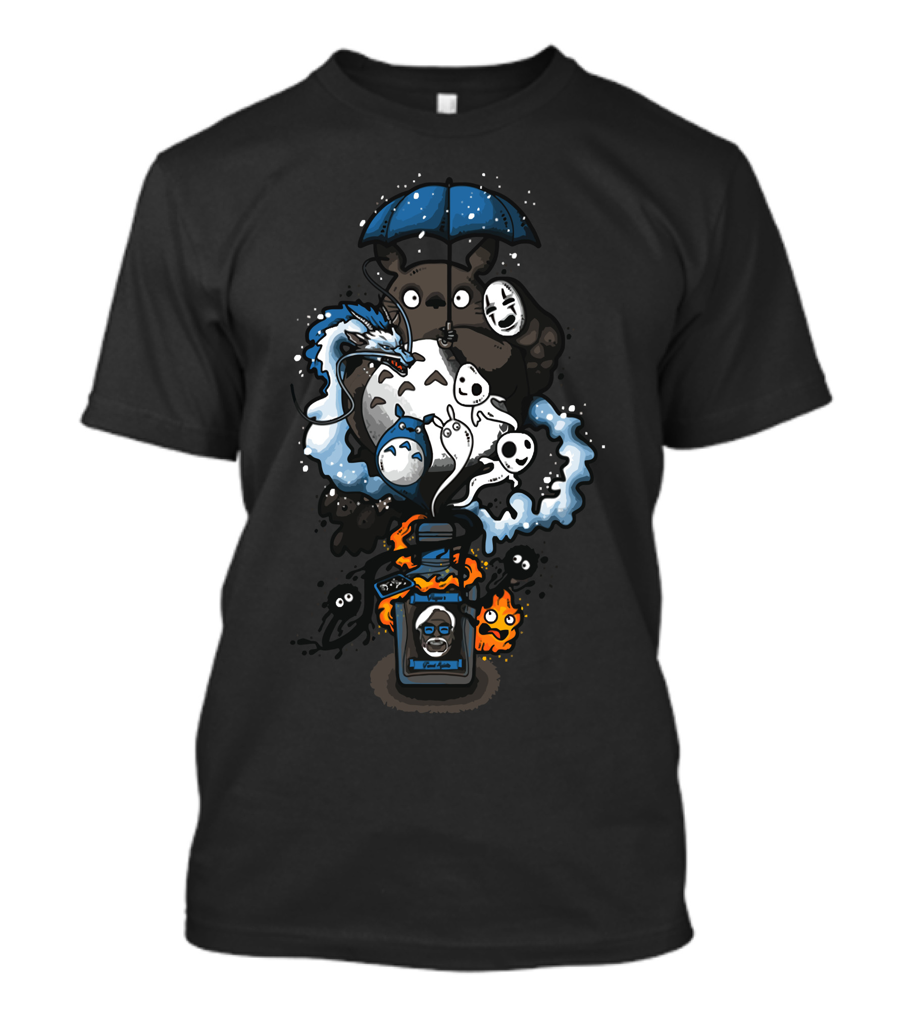 Bottled Spirits Featuring Iconic Anime Characters And Enchanting Creatures T-Shirt