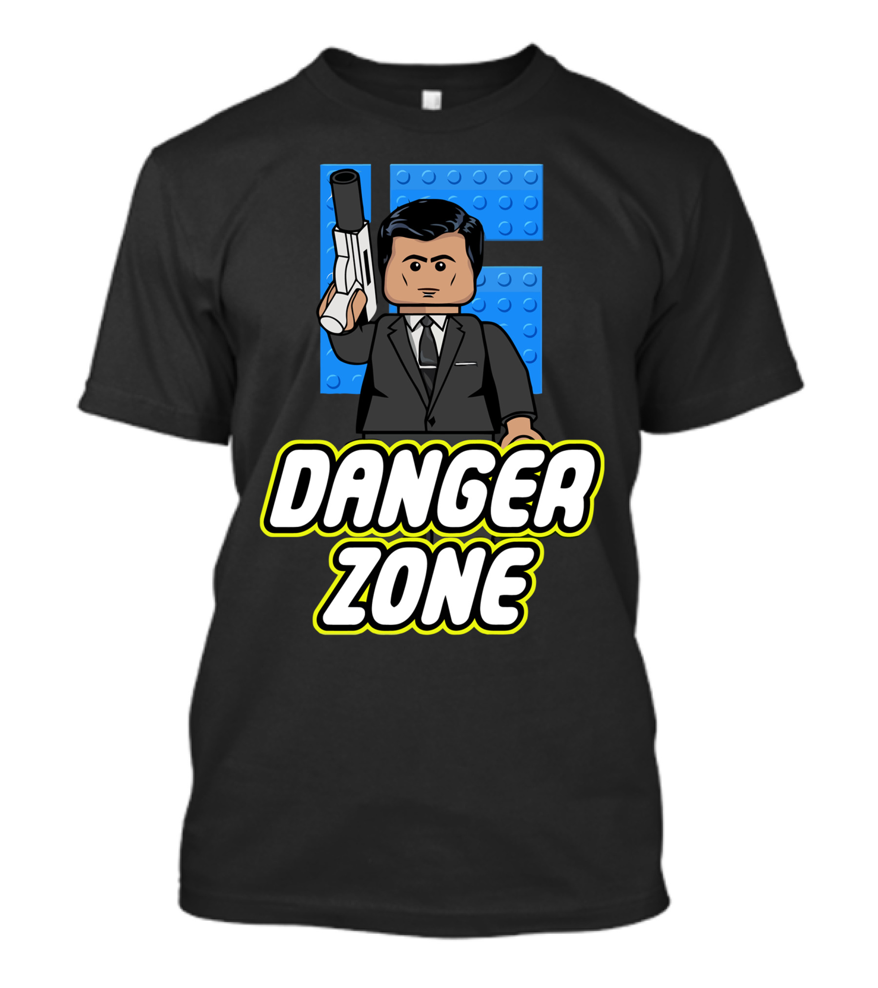 Danger Zone Brick Minifigure Suit Gun Duo T-Shirt