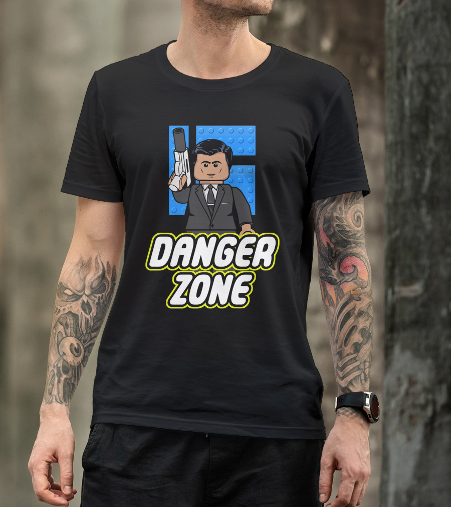 Danger Zone Brick Minifigure Suit Gun Duo T-Shirt