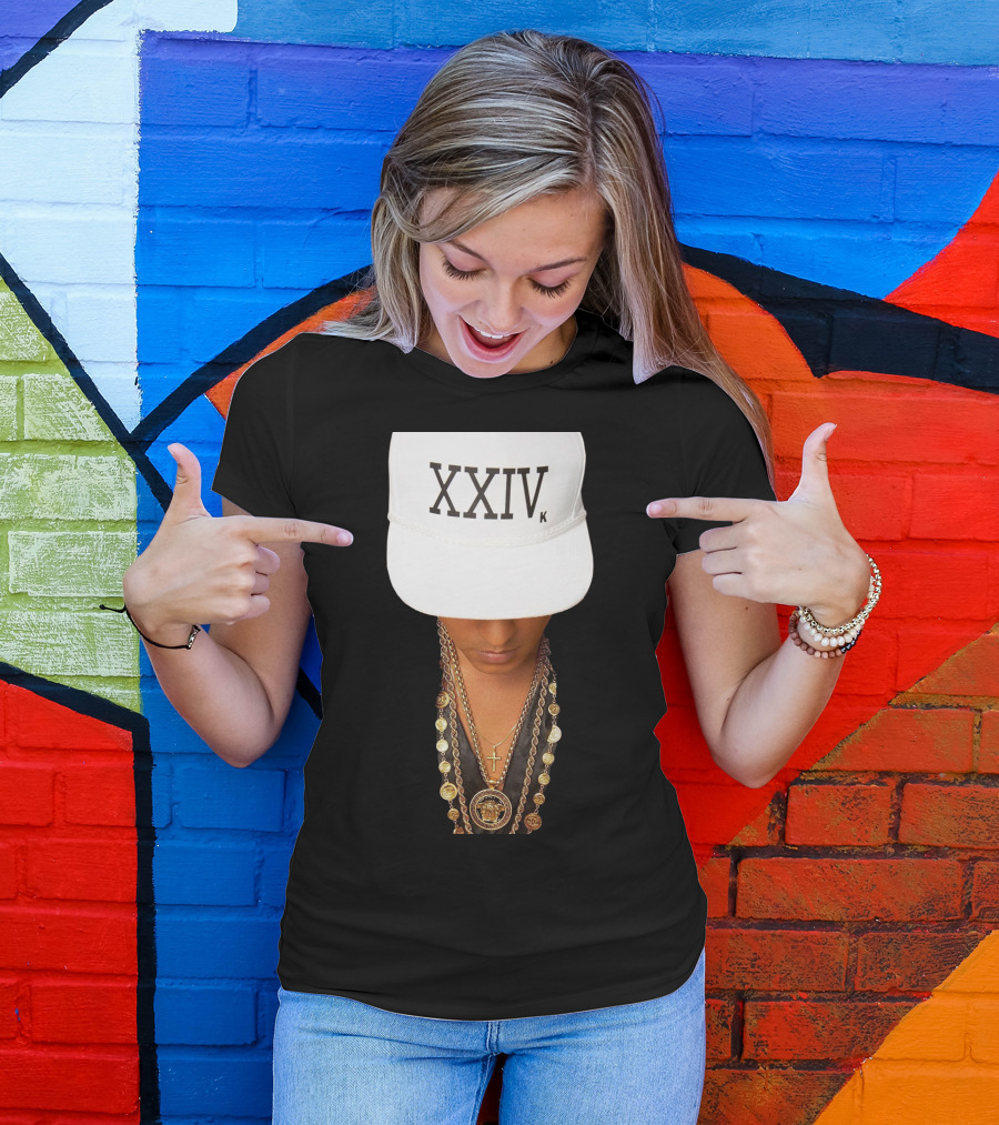 XXIV K Bruno Mars Chain Hat T-Shirt