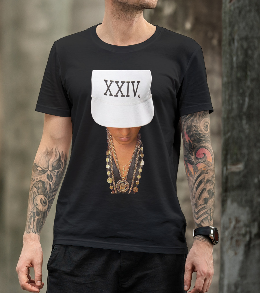 XXIV K Bruno Mars Chain Hat T-Shirt