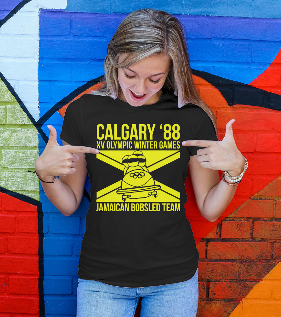 CALGARY '88 XV Olympic Winter Games Jamaican Bobsled Team T-Shirt
