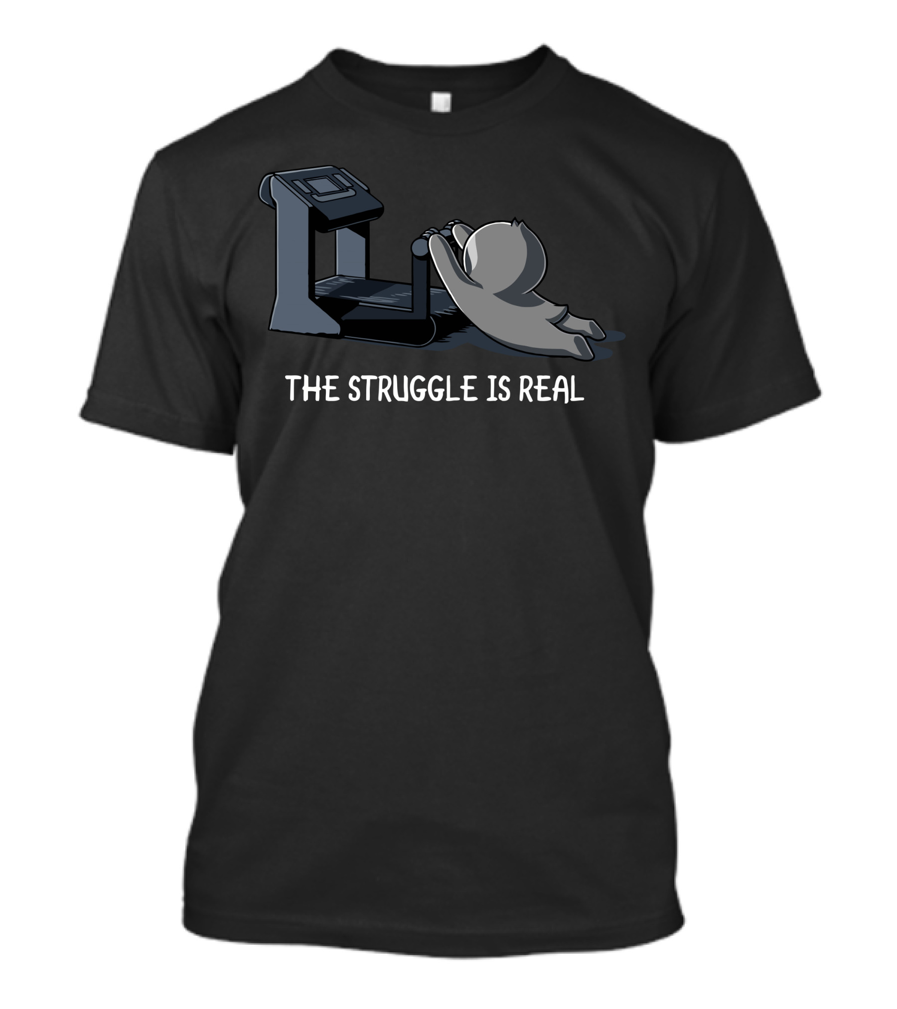 The Struggle Is Real Cardio Fail Treadmill Humor T-Shirt