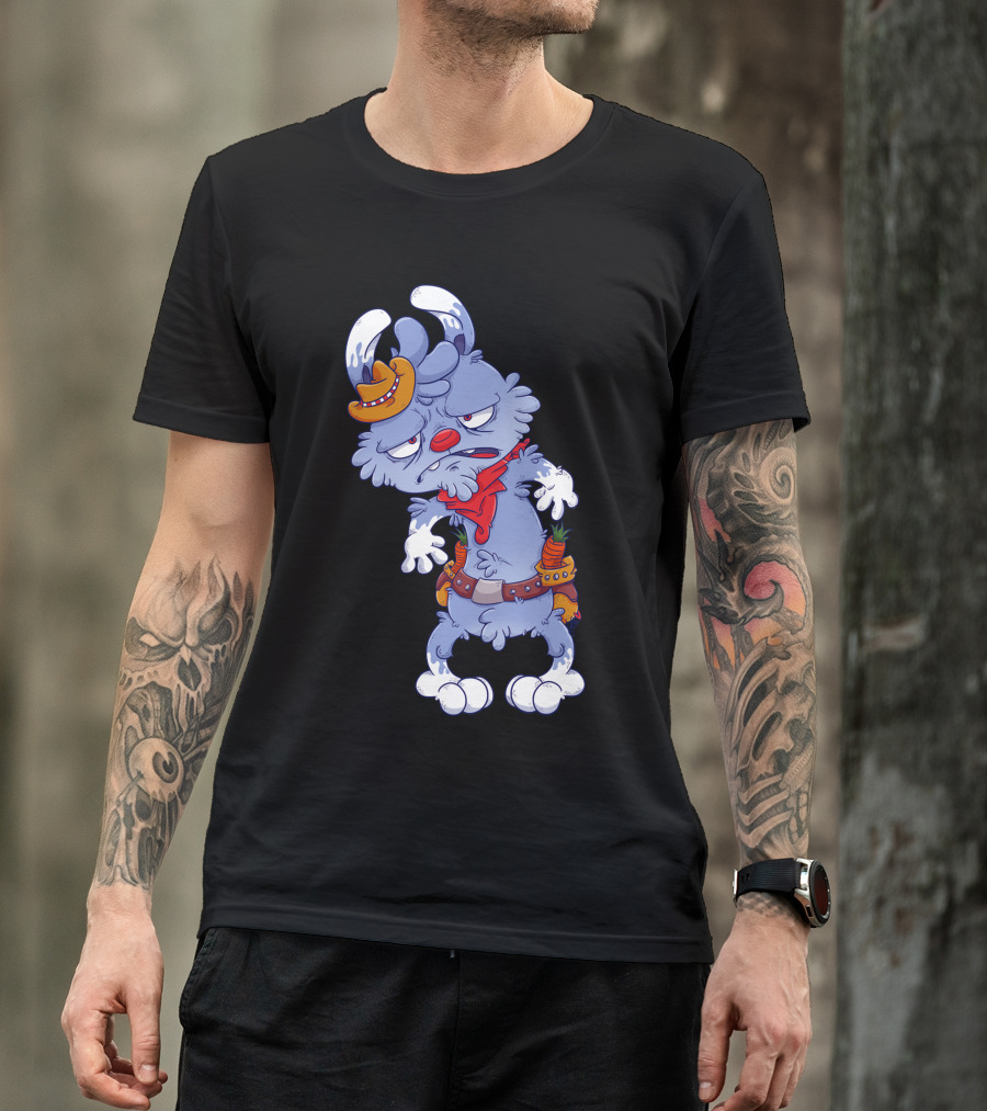 Grumpy Cowboy Bunny With Carrot Ammo T-Shirt