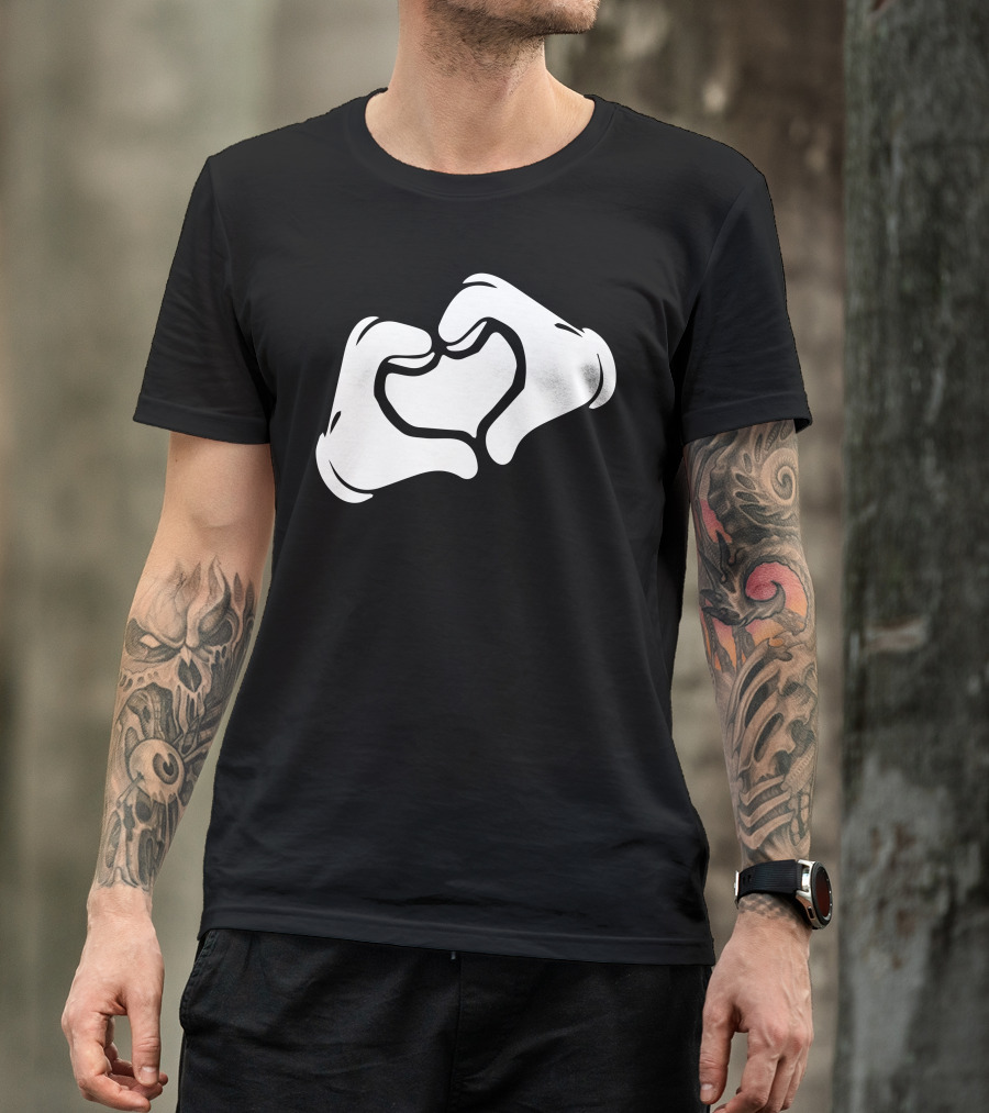 Cartoon Hands Making Heart Gesture T-Shirt