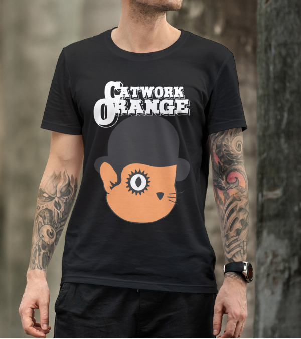 Catwork Orange Cat In Bowler Hat With Eyelash T-Shirt