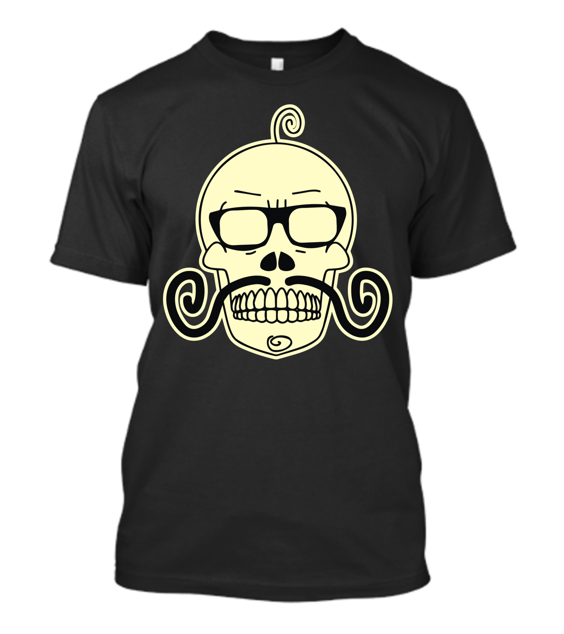 Caveira Skull Glasses And Moustache T-Shirt