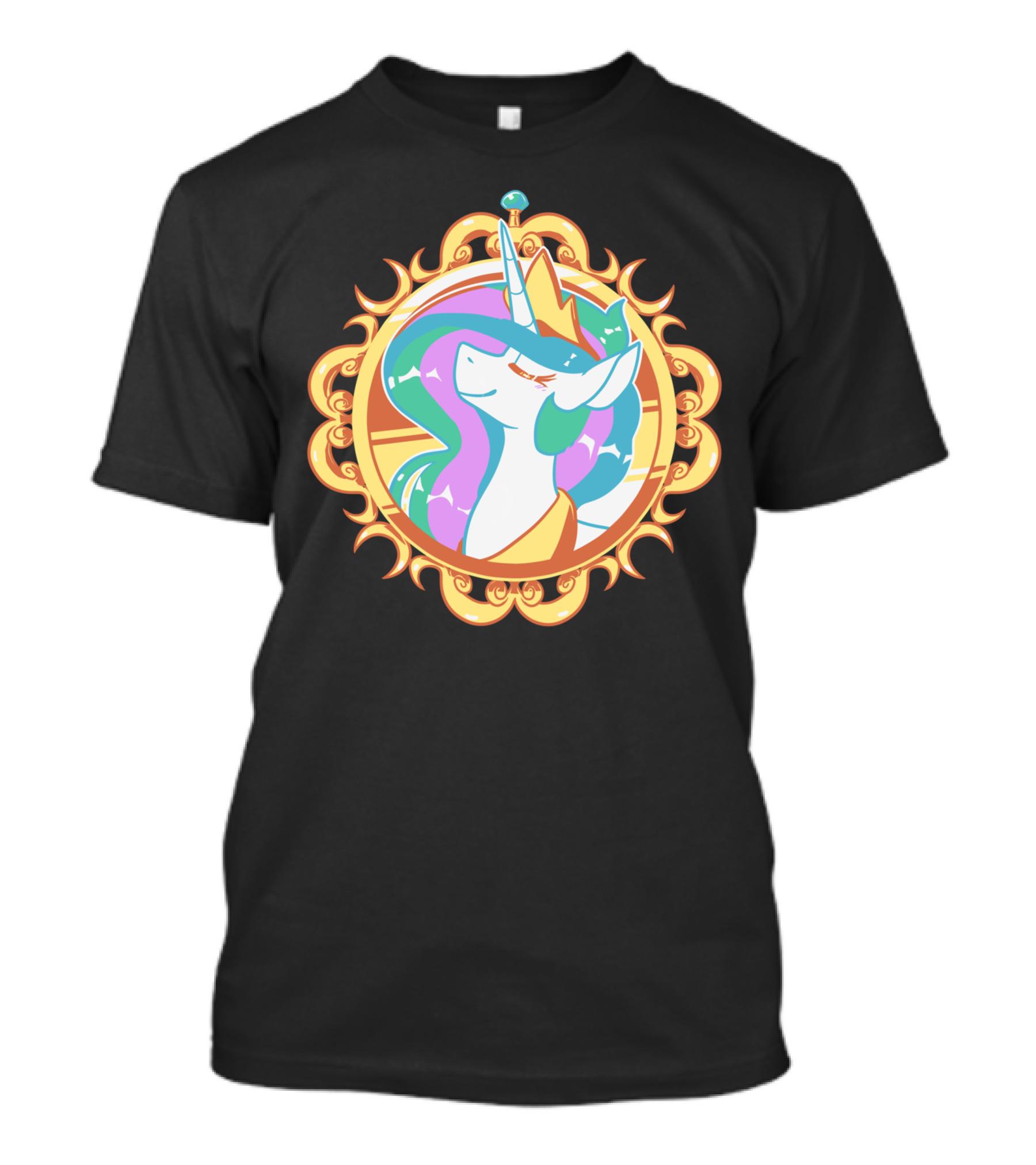 Celestia Princess Unicorn Sunburst Emblem T-Shirt