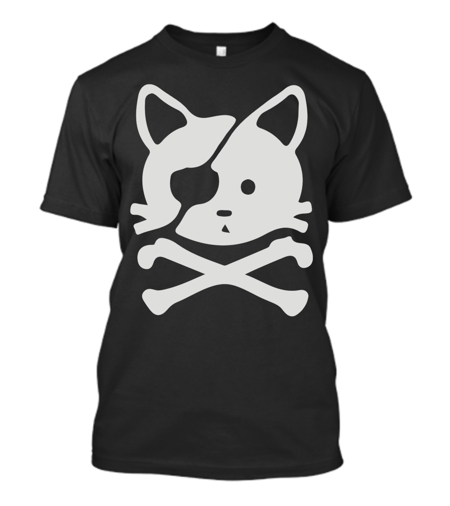 Chat Pirate Cat Skull Crossbones T-Shirt